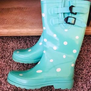 Polka Dot Rainboots